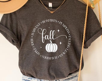 Fall T-Shirt, Fall Vibes Outfit, Fall Themed Shirt, Autumn Season Tee, Fall Lover Gift, Fall Vibes Shirt, Pumpkin Lover Tee, Bonfires Shirt