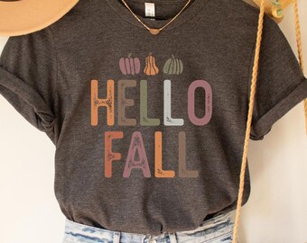 Hello Fall Shirt, Hello Fall Retro Shirt, Hello Fall tshirt, Fall Shirt, Womens Fall Shirt, Fall Tee, Fall Tshirt, Fall, Fall Shirts