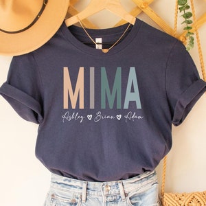 Personalized Mima Shirt,Personalized Gifts For Grandma, Mima And Grandkids T-Shirt, Grandma  Shirt, Great Mima Shirt, Custom Kidnames Tee