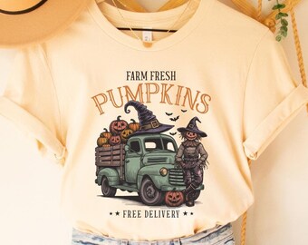 Farm Fresh Pumpkins Halloween Tee, Autumn Shirt