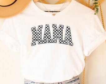 Mama Checkerboard Shirt, Retro Mom Vans Tee