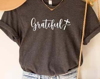 Grateful Christian Shirt, Women's Inspirational Tee