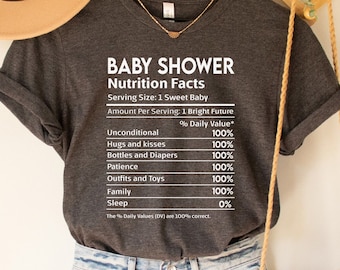Baby Shower Nutrition Facts Shirt, New Parent Gift