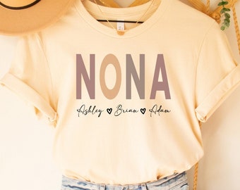 Custom Nona Shirt with Grandkids Names, Grandma Christmas Gift