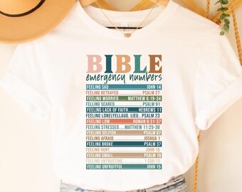 Bible Emergency Numbers Christian Graphic Shirt