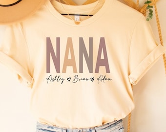 Custom Nana Shirt, Personalized Grandchildren Names Tee