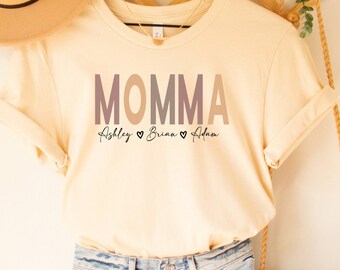 Personalized Momma Shirt, Custom Names, Mother's Day Gift