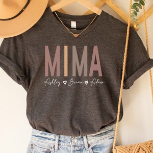 Personalized Mima Shirt,Personalized Gifts For Grandma, Mima And Grandkids T-Shirt, Grandma  Shirt, Great Mima Shirt, Custom Kidnames Tee