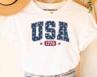 Retro USA 1776 T-Shirt: 4th of July Stars & Stripes Tee