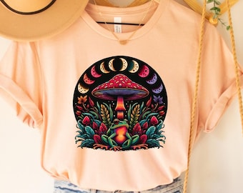 Enchanted Mushroom Frog T-Shirt: Cottagecore Frog Lover Gift