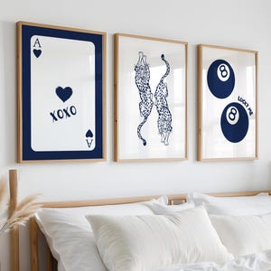 Y2K Dorm Art Prints: Cheetah, 8 Ball, Preppy Decor (Digital Download)