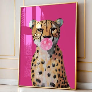 Hot Pink Cheetah Print: Eclectic Preppy Dorm Decor (Digital Download)