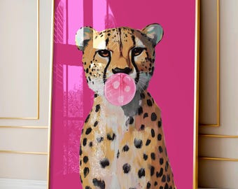 Hot Pink Cheetah Print: Eclectic Preppy Dorm Decor (Digital Download)