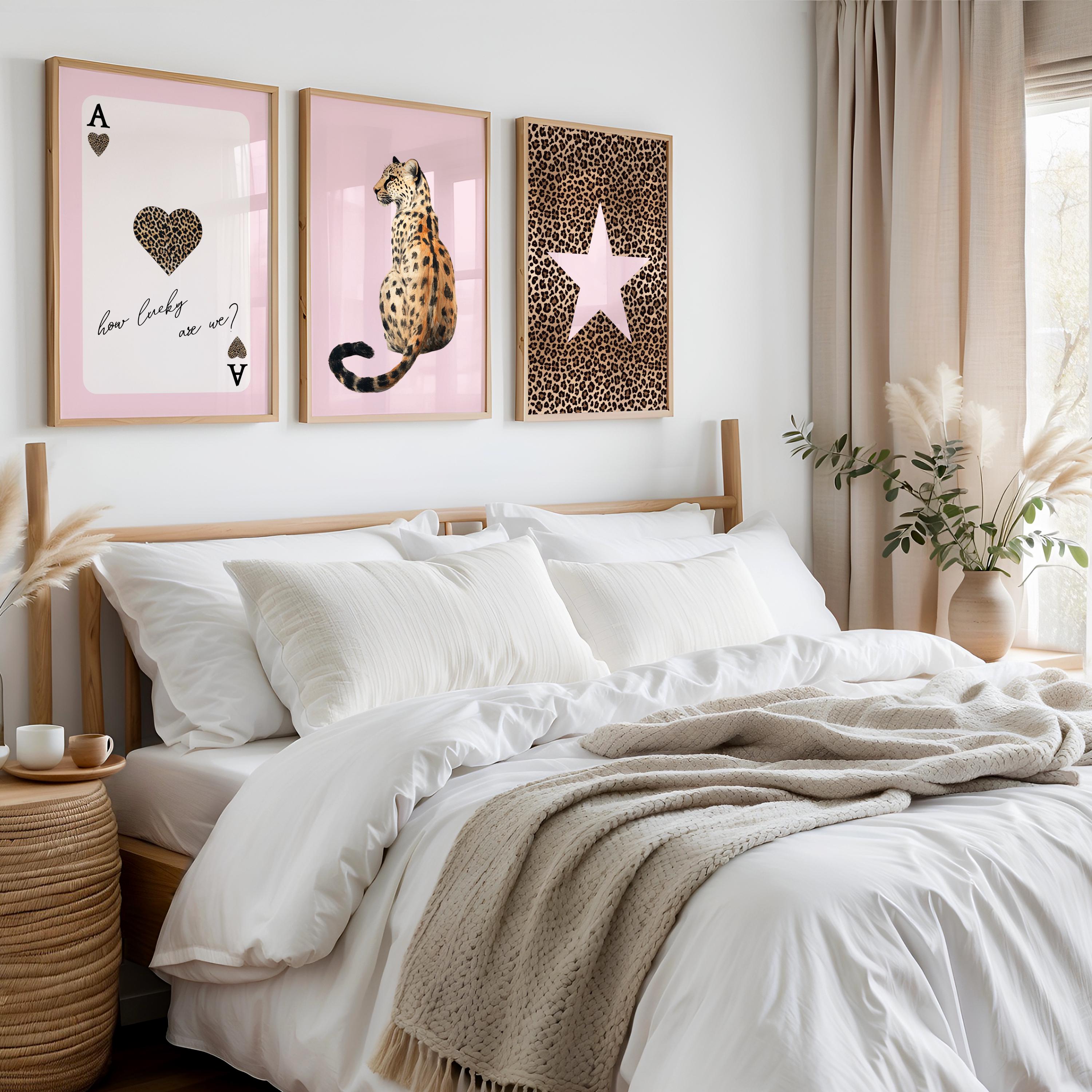 Pink Leopard & Cheetah Print Set: Trendy Preppy Wall Art (Digital Download)