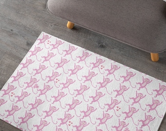 Monkey Pink Preppy Rug for the Bathroom, Bedroom and more!