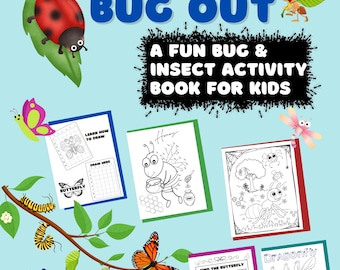 Insect Lover Coloring and Activity Book with Coloring Pages, Mazes, Learn to Draw Pages, ispy, tracing letters and more. Perfect for ages 3+