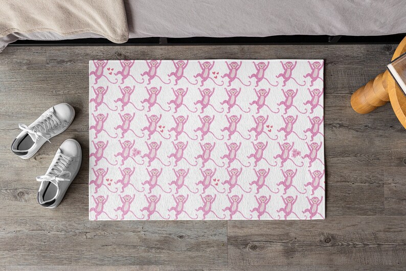 Monkey Pink Preppy Rug for the Bathroom, Bedroom and More! - Etsy