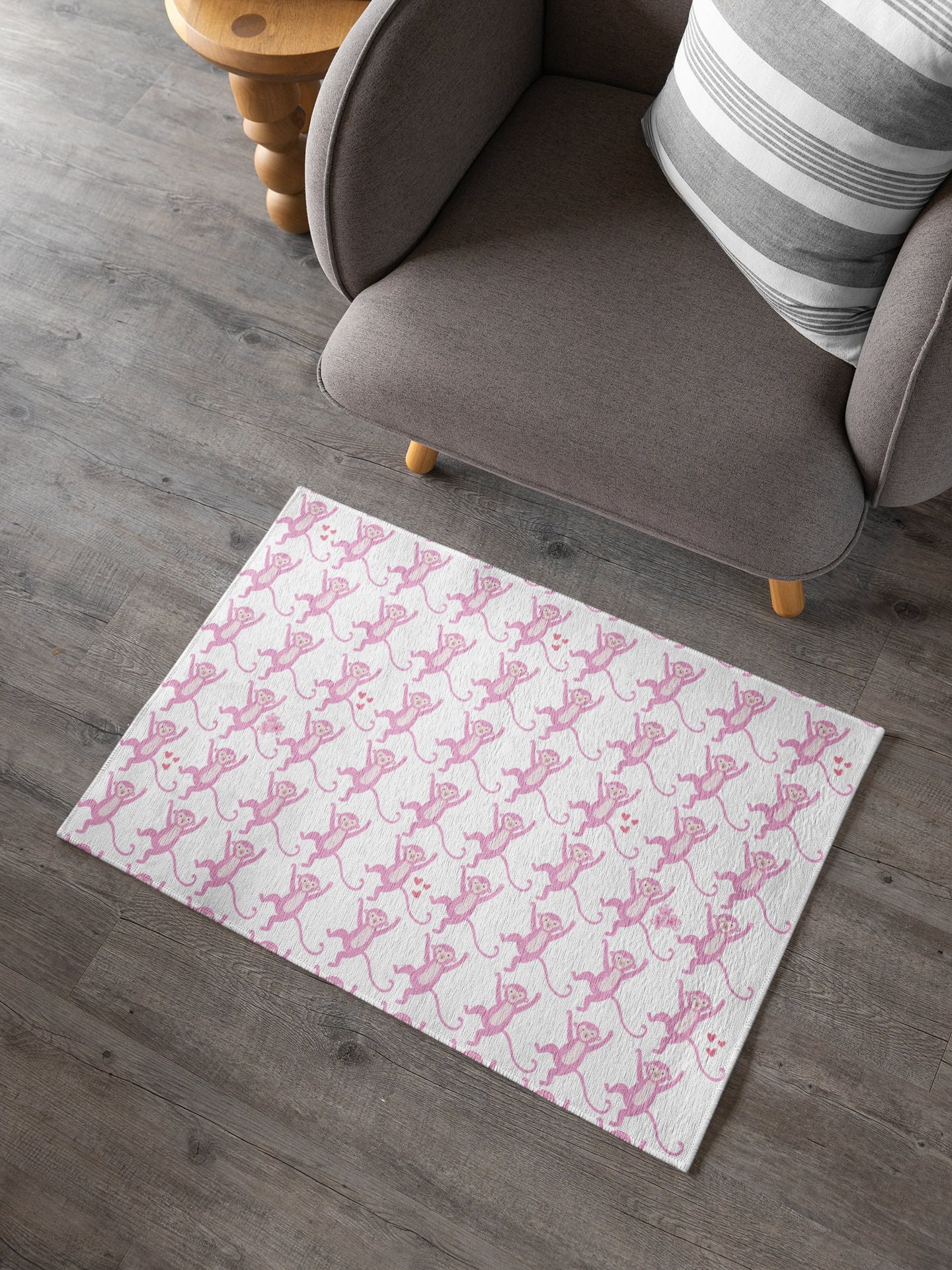 Monkey Pink Preppy Rug for the Bathroom, Bedroom and More! - Etsy