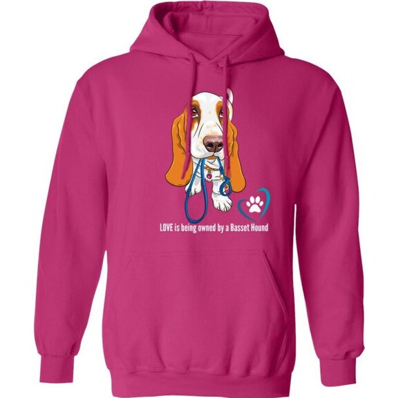 Hooded Sweatshirt Basset Hound Hoodie Basset Hound Unisex Pullover