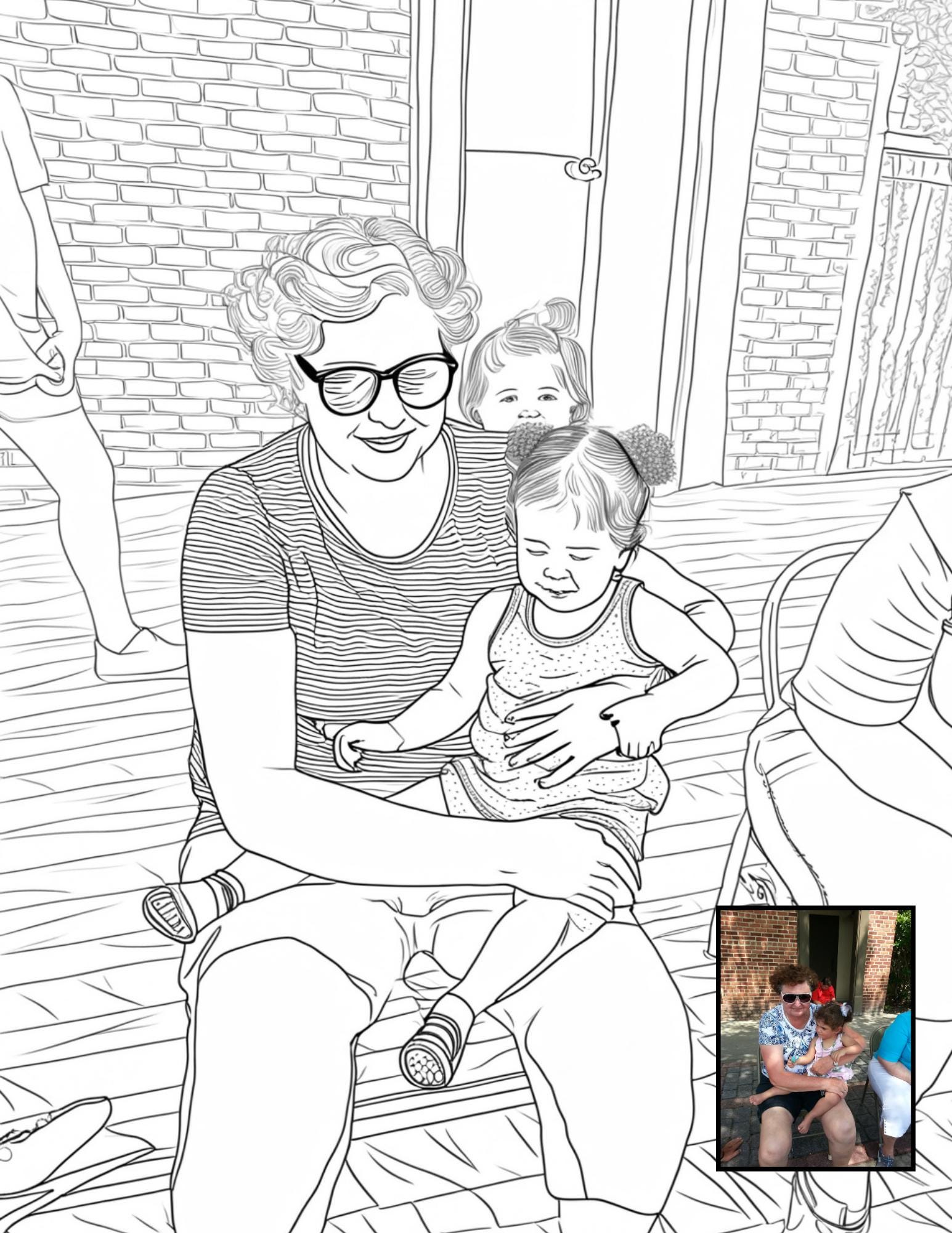 Custom Coloring Book: We Turn Your Pictures Into Coloring Pages and Then Create a Book to Send ...