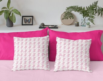 Monkey Pink Square Pillow-Cute Preppy Animal Print