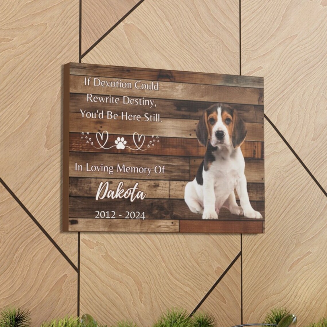 Custom Personalized Pet Dog Memorial Photo Canvas Wall Art Pet Passing ...