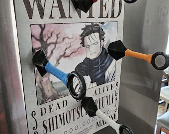 Magnete Kunai Anime Ninja - Colori multipli - Stampato in 3D e invecchiato