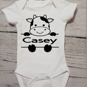 Personalized Baby Monogram bodysuit| Custom Coming Home Outfit | Cute Farm Baby Gift| Baby announcement| Baby Shower Gift cute custom baby