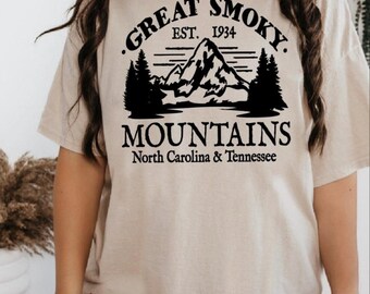 Trendy Great Smoky Mountains National Park Shirt-Souvenir Tee, Nature Lover Gift, Tennessee & North Carolina Appalachian Mtn Shirt