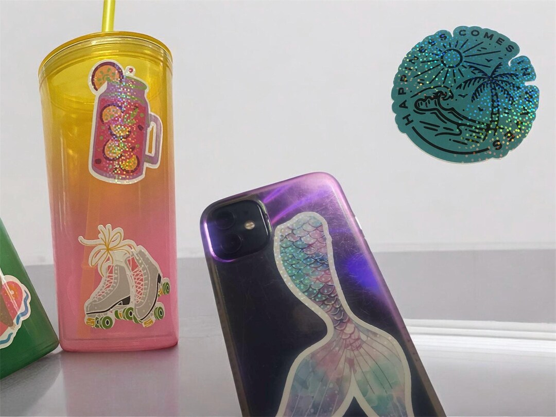 Retro Holographic Sticker Pack Waterproof Vinyl Stickers for Laptops ...