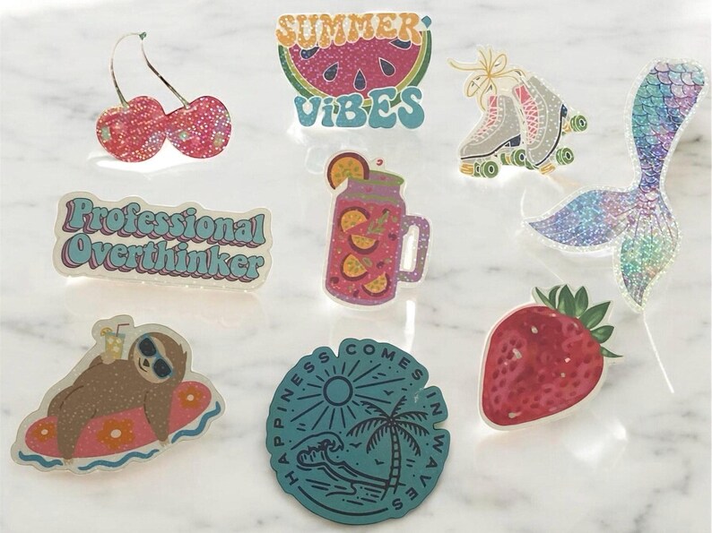 Retro Holographic Sticker Pack Waterproof Vinyl Stickers for Laptops ...