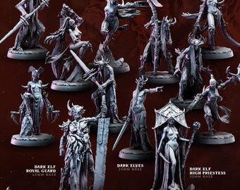 Grimdark Dark Elves | Bestiarum | Wargaming DnD Miniatures