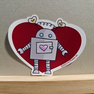 Love Robot - Pegatina troquelada brillante de 3" - DCS3004