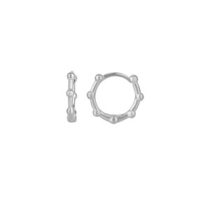 Seven Bead Sterling Silver Hoop Earrings image 1