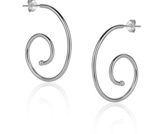 Spiral Sterling Silver Stud Earring