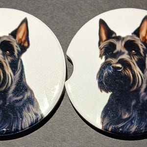 Car Coaster Pair - Animal, Dog Scottish Terrier