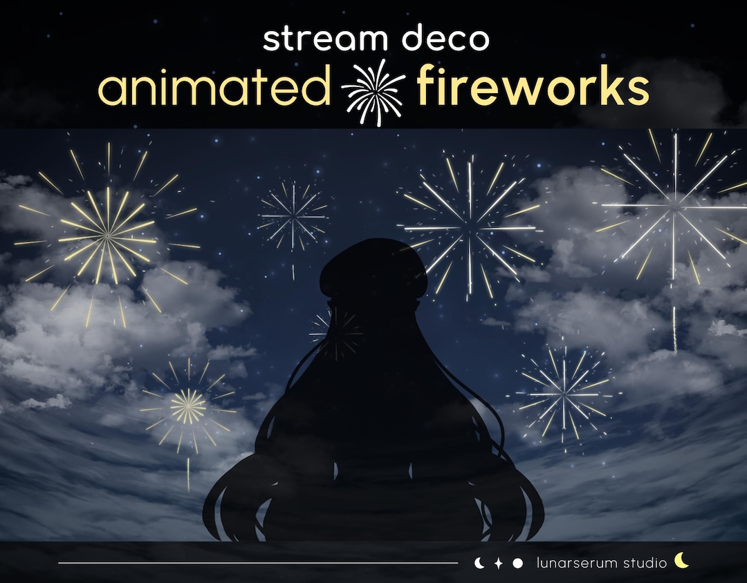 Fireworks Stream Deco Effects Overlay | White | Animated | Stream Deco ...
