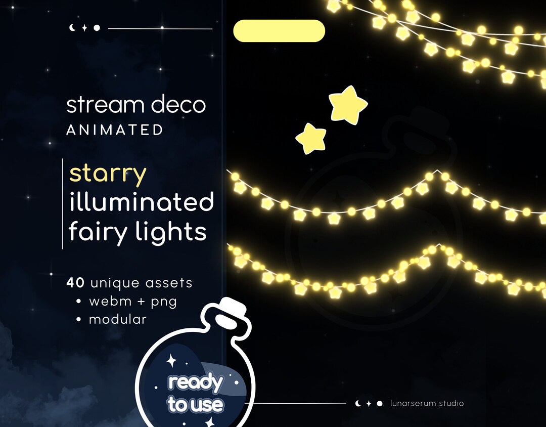 Animated Illuminated Starry Fairy Lights | Stream Deco for Twitch ...