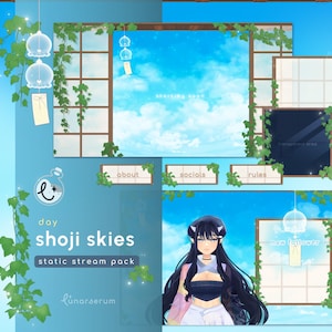 Shoji Skies - Day ⟢ Static Stream Pack ⟢ Twitch、Youtube