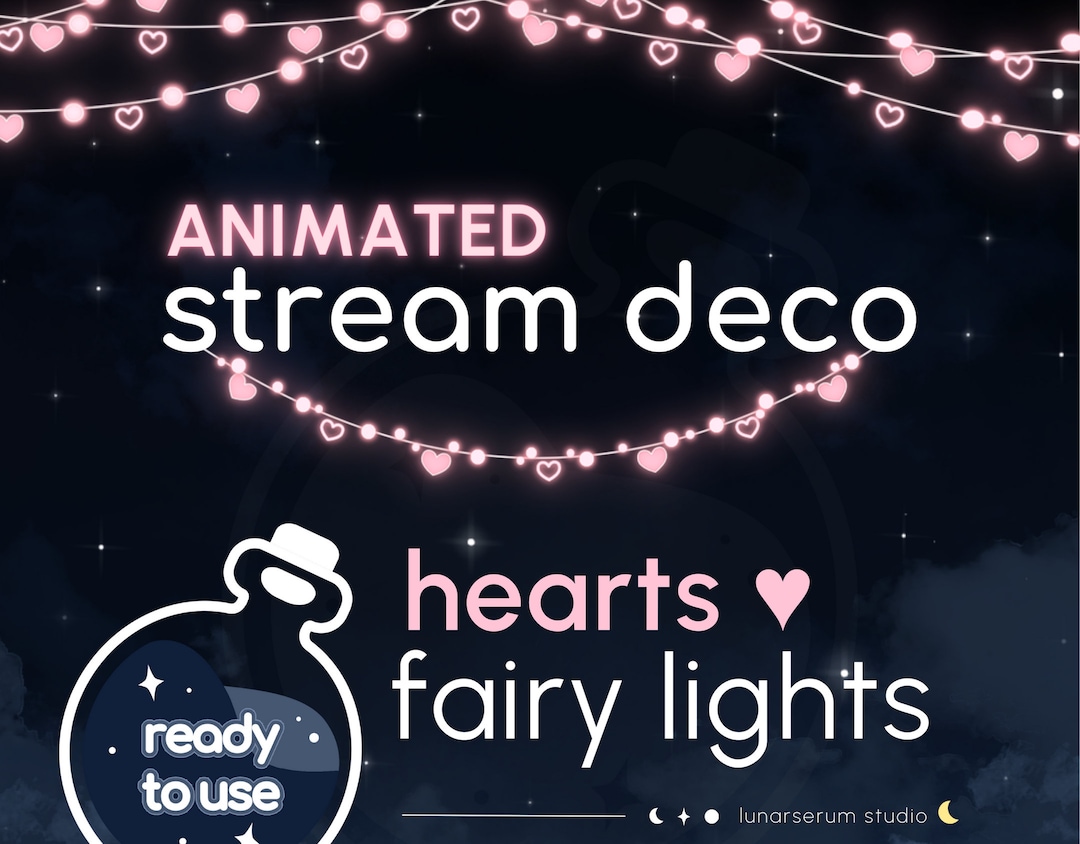 Animated Hearts Fairy Lights | Stream Deco for Twitch/youtube Streams ...
