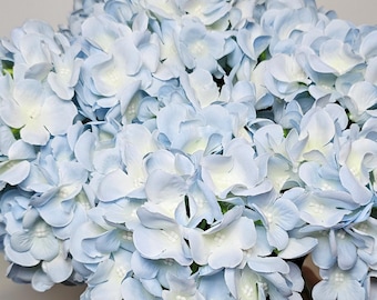 Blue Silk Hydrangea 5 stem Large Head Realistic Luxury Quality Artificial Flower| wedding/Home Decoration Gifts Floral Faux DIY Centerpieces