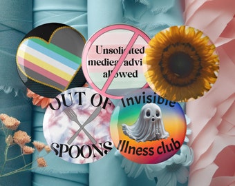 Invisible illness pins, Disability pins, Gift for bestie, Self-care gift, Invisible disability, Set of button pins, Disability awareness