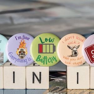 Chronic illness buttons, Invisible disability pins, Dysautonomia, Spoonies, Self care gift, Supportive gift, Sarcastic pins, Funny buttons