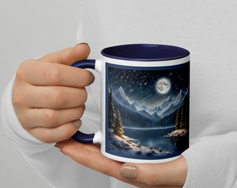 Mountain Coffee mug, Forest mug, Landscape mug, Scenic mug, Coffee cup, Nature lover mug, Ceramic mug, Nature lover gift, Birthday gift idea