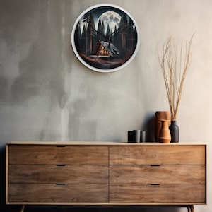 Cabin wall clock, Wilderness lodge decor, Log cabin decor, Father&#39;s Day gift for dad, Family room wall decor, Home decor, Gift for him