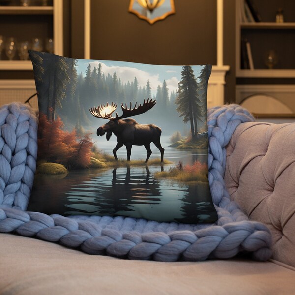 Moose Pillow Etsy