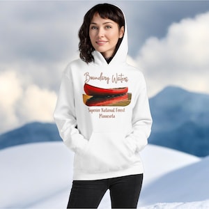 Boundary Waters hoodie, Superior Forest Minnesota, Nature enthusiast gift, Outdoor lover, Canoe and hiker, Present for him/her, Portage fun