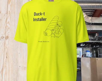 Duck(t) installer, American Flag, Funny Work Shirt, At The Gym, Funny Gym Shirt, Construction Hi Vis, Blue Collar