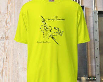 Average Electrician, American Flag, Funny Work Shirt, At The Gym, Funny Gym Shirt, Construction Hi Vis, Blue Collar
