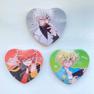 ÚLTIMO LOTE* Pins com emblema de botão de coração Mystic Messenger